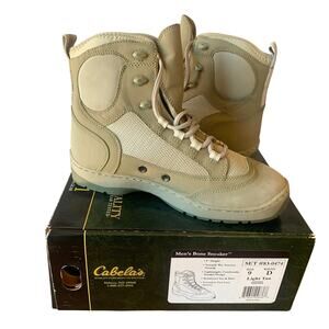 Cabela's Men's Bone Sneaker Size 9D Shoes Light Tan High Vintage EUC High Tops